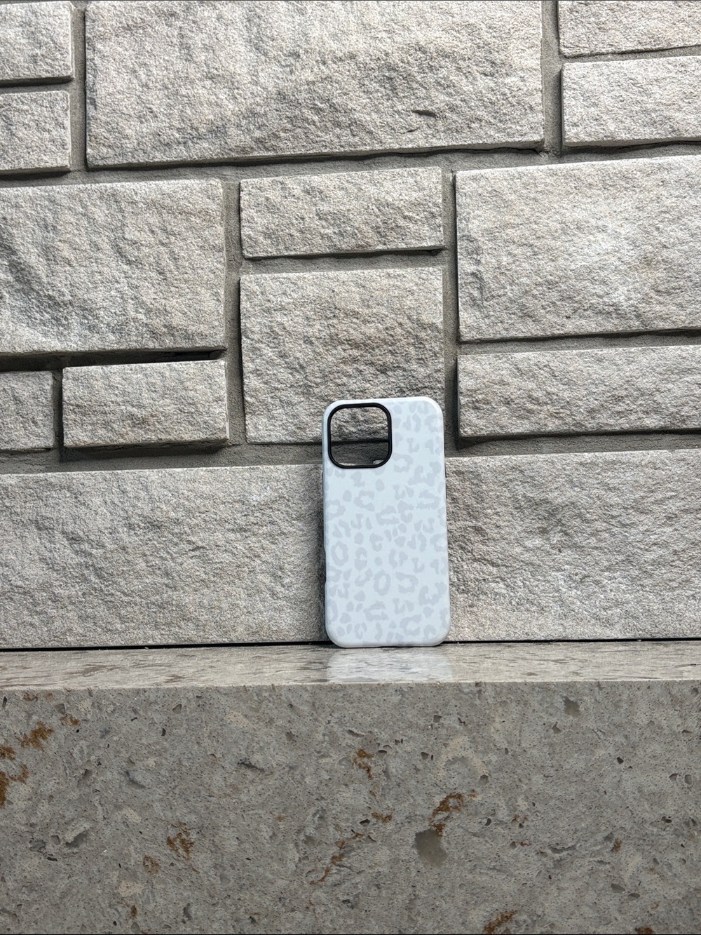 White Leopard Print Phone Case - Compatible Silicone Protective Cover